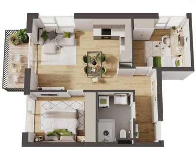 Hochwertige 3-Zimmer Neubau-Wohnung mit Balkon (W09)