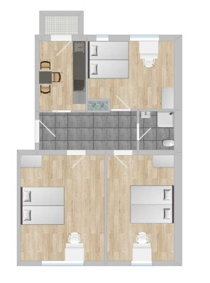 3 moderne, möblierte WG-Zimmer in neuer Wohnung – Einziehen & Wohlfühlen!