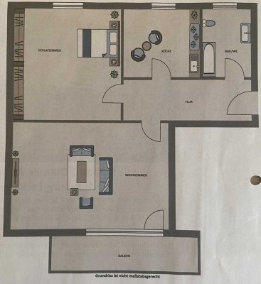 Schöne 2-Zimmer-Wohnung mit Balkon, Garage und EBK in Augsburg