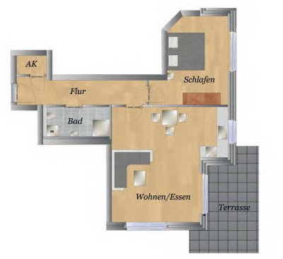 Neubau: Wunderschöne 2-Zi.-Whg. (ca. 70 m²) mit großer Terrasse in ruhiger Wohnlage.