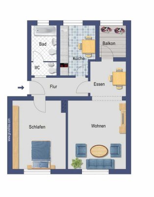 Sie möchten fit bleiben ??? 2 Zimmer im 4.OG - hell, ohne Fahrstuhl_69
