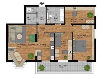 Wohnung in Top- Lage mit 92m²