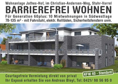 2-Zimmer-Whg. barrierefrei , EG mit Terasse Süd-West Gartenanteil