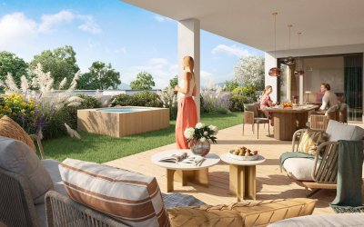 EXKLUSIV: Dachterrassenwohnung mit EIGENGARTEN am Dach- 5 Zimmer!