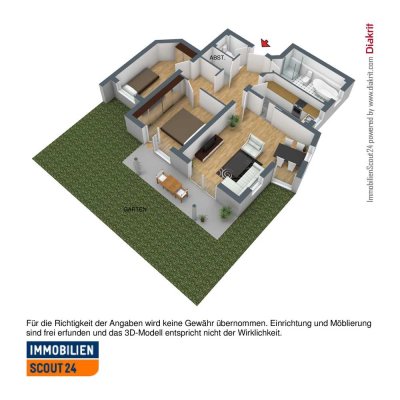 Schöne 3 Zimmer EG Wohnung mit Terrasse und Garten in Nufringen