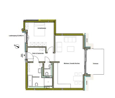 Exklusive 2-Zimmer-Wohnung mit Garten