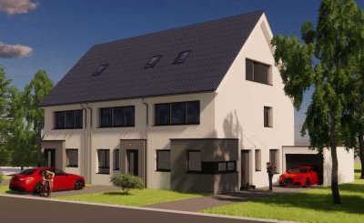 Eckhaus inkl. Grundstück, KfW-Effizienzhaus 40 und Keller zu Wohnzwecken ausgebaut.