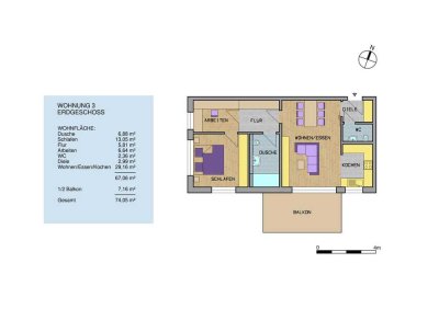 Helle kompakte Wohnung - ideal für Paare oder Singles