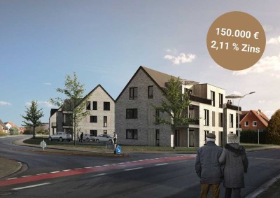 Moderne Neubauwohnung in Werlte: 2-Zimmer-Wohntraum mit Balkon und Aufzug!