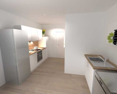 * 1 Raumwohnung mit Loft-Feeling* Einbauküche, Balkon und Echtholzelemente
