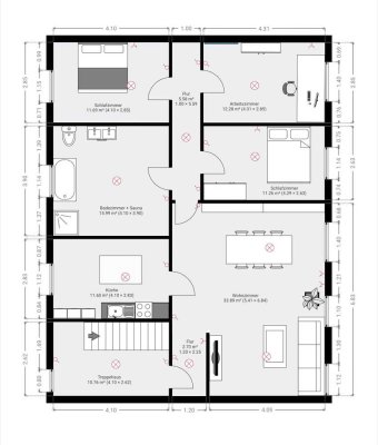 Großzügige 4-Zimmer-Altbauwohnung (100 m²) im 1. OG mit Garten und Sauna – Am Mellensee