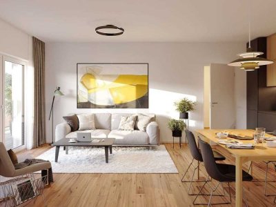 Moderne 2-Zimmer-Wohnung mit sonniger Terrasse