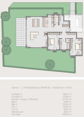 Exklusive 3,5-Zimmer Wohnung mit großem Garten