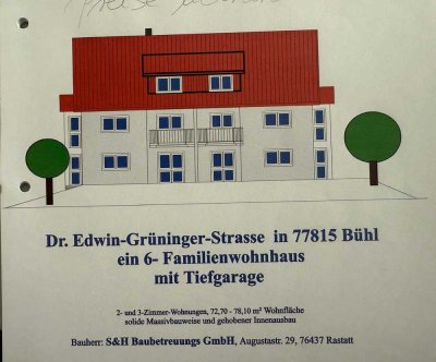 Moderne 2-Zimmer Dachgeschosswohnung im Wasserbett in Bühl