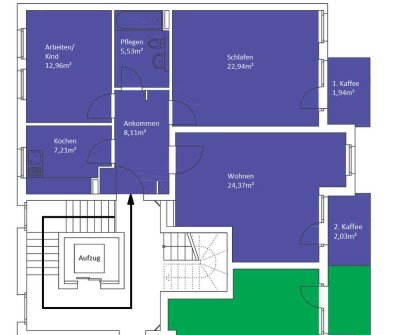 Gut geschnittene 3-Zimmer-Wohnung am Zentrum der Stadt