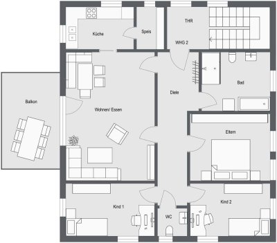 Geräumige 4-Zimmer-Wohnung im 1. OG zentral in Ergolding