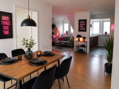 2 1/2 Zim. Dachatelierwohnung, Einbauküche + TG-Stellplatz nähe Nürnberg-Airport, in kl. Wohnanlage.