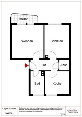 2 Zimmer-Wohnung mit großer Wohnküche, Balkon und Gemeinschaftsgarten