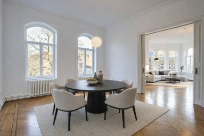 FL Westliche Höhe: Stilvolle EG-Altbauwohnung, 
5 Zimmer, 165 qm, optional mit Garten