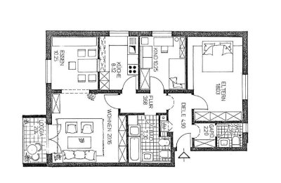 Helle 3,5-Zimmer-Wohnung mit EBK und Balkon