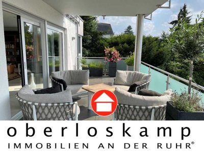 Bel Etage Premium- Eigentumswohnung mit Wohnzimmer und riesen Süd-/ West- Terrasse, Garage & Aufzug
