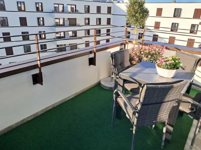 3-Zimmer, 2 Bäder, Einbauküche, 3 Jahre alt, 9 qm Balkon, FBH, Videogegenspr., Handtuchheizkörper