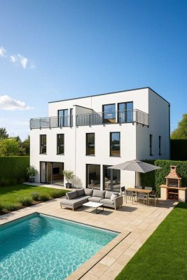 Bezugsfertig geplantes Reiheneckhaus mit Keller im Neubaugebiet von Korntal.