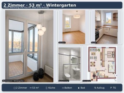 Sehr gepflegte 2-Zimmer Wohnung mit Balkon in Leipzig Grünau-Mitte, Ideale Verkehrsanbindung