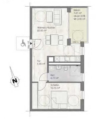 Neue Seniorengerechte 2,5 Zimmer Wohnung in Regensburg, Kumpfmühl-Ziegetsdorf am Karl-Bauer-Park