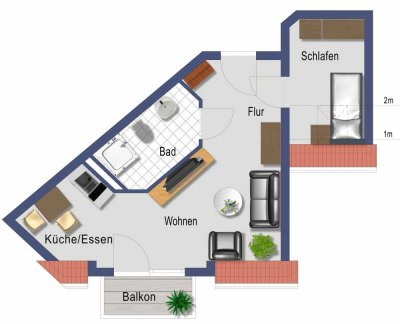 Betreutes Wohnen für Senioren | 2 Zimmer Wohnung