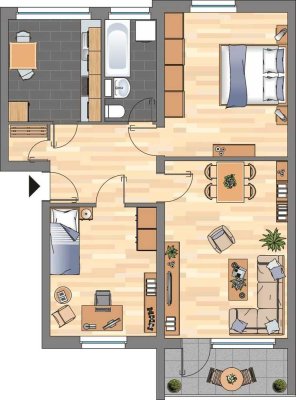 3-Zimmer-Wohnung in Leer Leerort