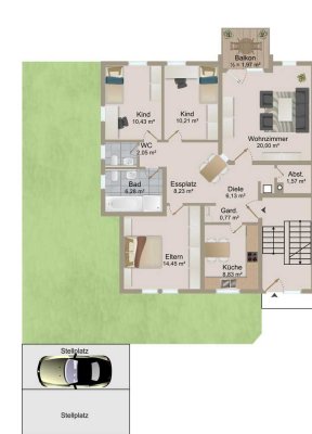 Renovierte 4-Zimmerwohnung Blick auf das Engerser Feld