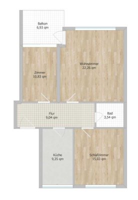 Erstbezug nach Sanierung: schöne 3-Zimmer-Wohnung mit EBK und Balkon in Osnabrück