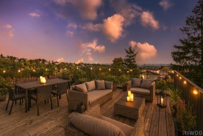 MINI VILLA AM HACKENBERG MIT CA. 37m² DACHTERRASSE UND IMPOSANTEM WEITBLICK AUF DIE CITY - EIGENGRUND IM KLEINGARTEN - GANZJÄHRIG BEWOHNBAR