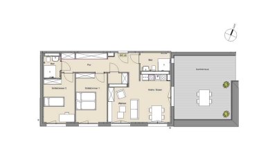 Penthousewohnung mit 40 m² Dachterrasse und Domblick, 2 Bäder, Abstellraum und offener Wohnküche