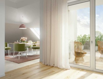 Über den Dächern von Eltville: Neubauwohnung in der obersten Etage mit Rheinblick
