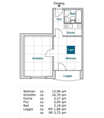 Gelegenheit: individuelle 2-Zimmer-Wohnung (WBS)