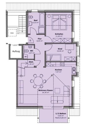 Lichtdurchflutete 3-Zimmerwohnung in ruhiger Lage von Tiengen