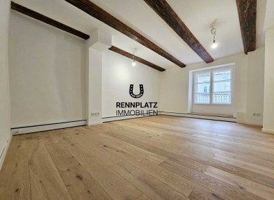 Traumhaft sanierte 3-Zimmer-Wohnung mit ca. 19 m² Dachterrasse in bester Altstadtlage. Frei.