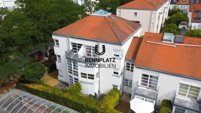 Attraktive 2,5-Zimmer-Wohnung mit Süd-Terrasse und Privatgarten am Rennplatz. Frei.