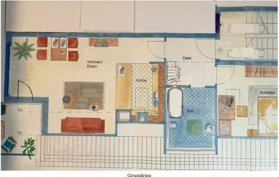 Geschmackvolle, sanierte 2,5-Raum-Dachgeschosswohnung mit EBK in Singen