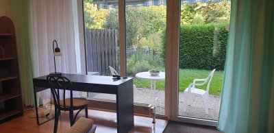 Leben und Arbeiten in Darmstadt: Wohnung mit Garten und guter Verkehrsanbindung