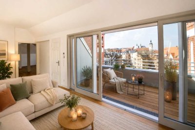 Urbaner Rückzugsort mit Charakter – exklusive Dachgeschosswohnung mit Domblick