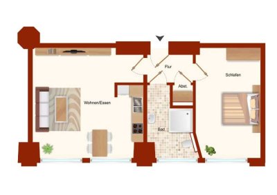 ALTSTADTNAH WOHNEN! Charmante 2 Zimmerwohnung