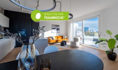 Neubauglück mit Küchenbonus*! Leben am Wasser: Penthouse mit 3 Zimmern & Einbauküche direkt am See