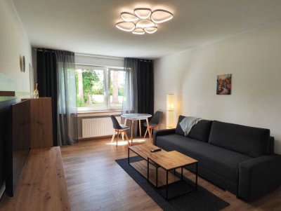 Frisch sanierte und vollmöblierte geschmackvolle 1-Zimmer-EG-Wohnung mit gehobener Innenausstattung