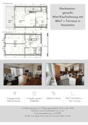 4-Zimmer Maisonette mit Terrasse und Tiefgarage / Nachmieter gesucht