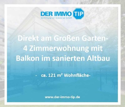 Direkt am Großen Garten | 4 Zimmerwohnung mit Balkon im sanierten Altbau zum Kauf
