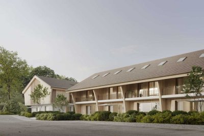 Neubau: Chalet trifft Purismus: Familiengerechtes Eckhaus mit attraktiver Ausstattung zum Erstbezug