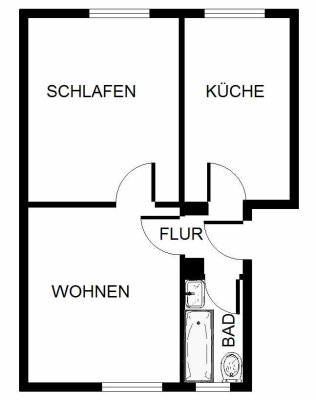 2-Zimmer-Wohnung in der Cityfrei, mit Tapete und Laminatboden